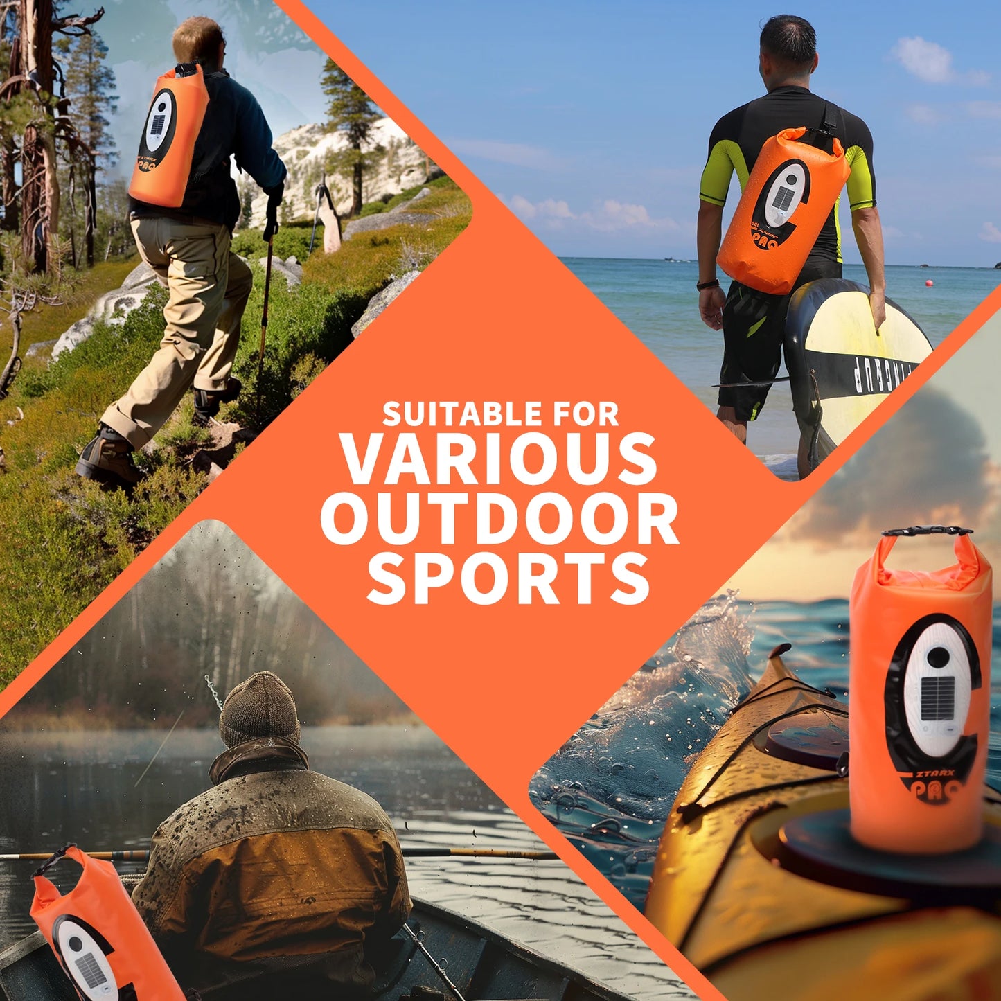 Solar Powered Waterproof Hiking Backpack with Bluetooth Speaker
