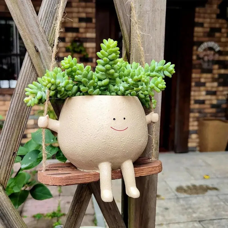 Plant Hanger Baskets Lovely Swing Face Planter Pot Decor