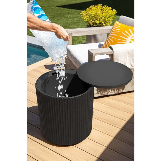 Outdoor Cooler Side Table Two In One for Patio Entertaining