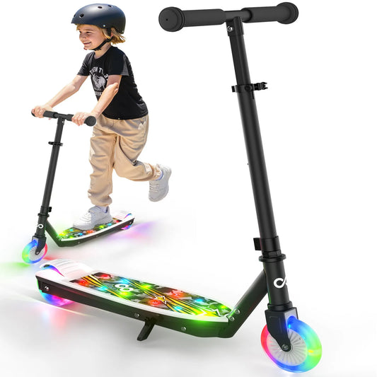 Kids Electric Scooter With LED Wheels And Adjustable Height