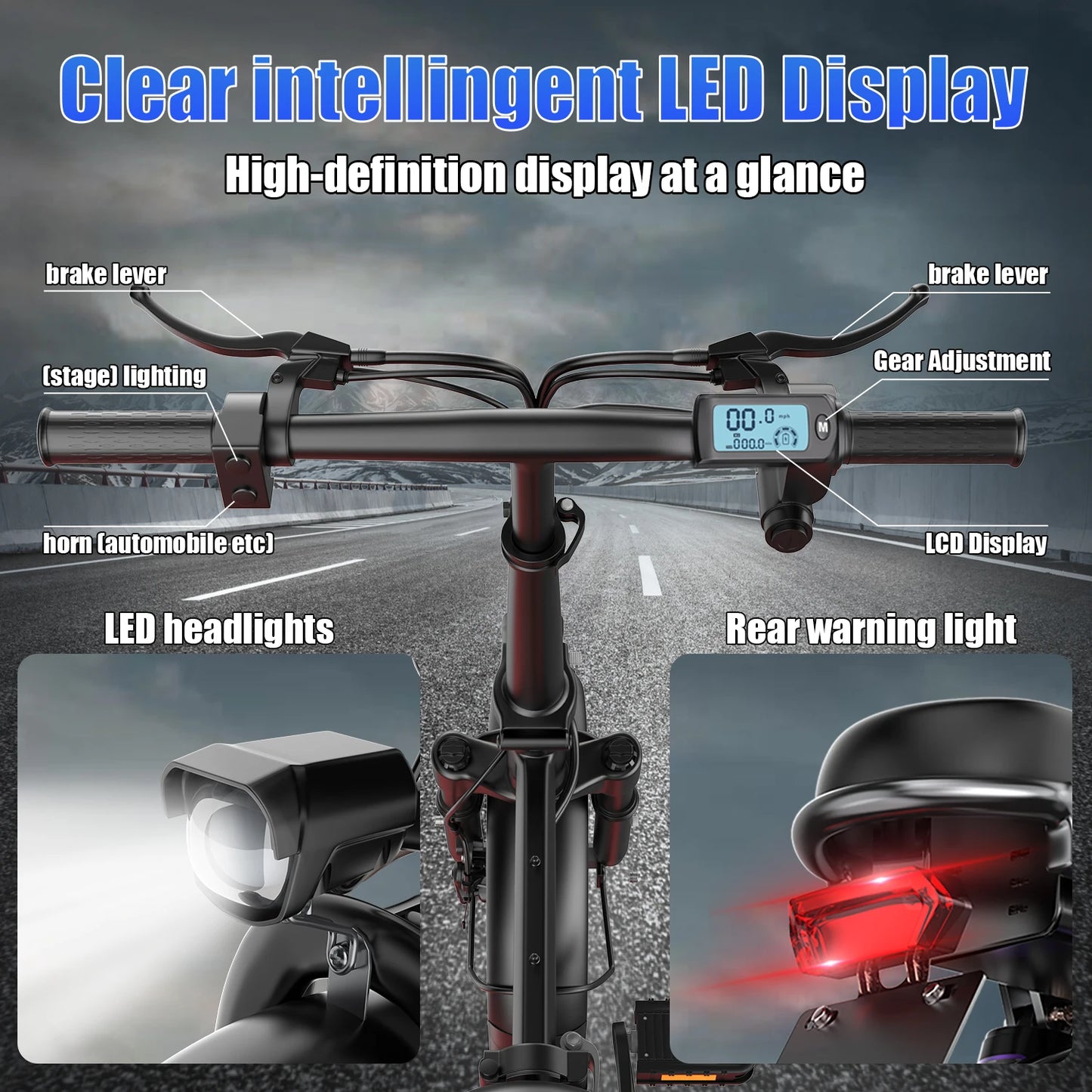 Electric Bike for Adults with Removable Battery and Brushless Motor