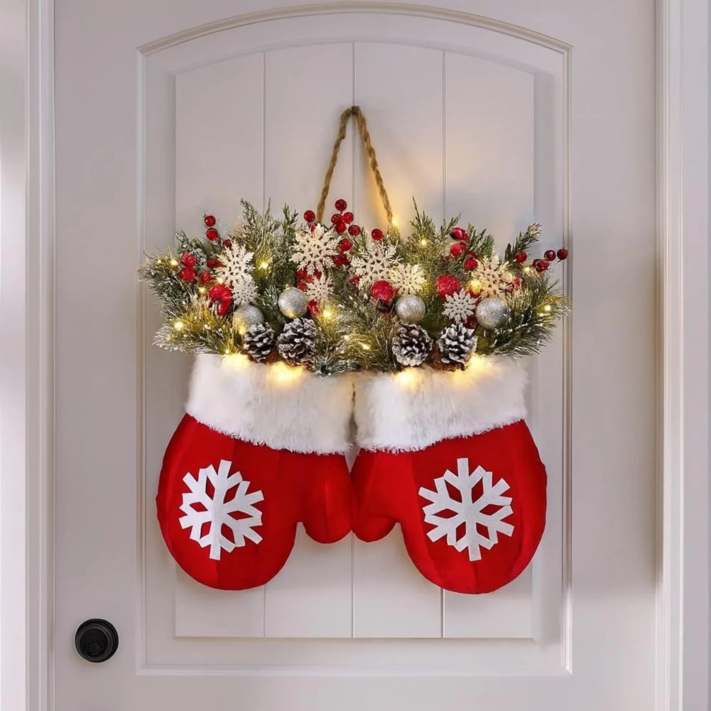 Christmas Gloves Wreath Decoration For Interior Doorways Windows Seasonal Ambiance