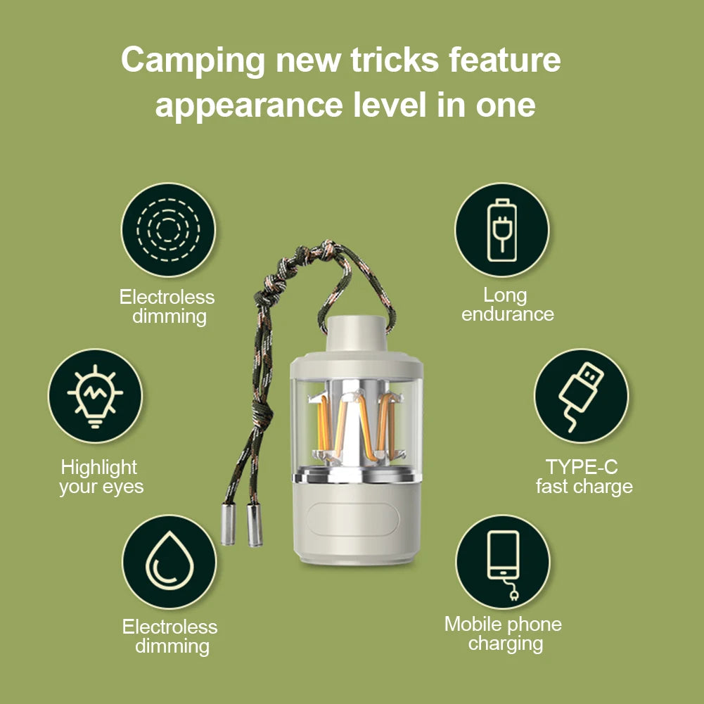 Hanging Camping Lantern IP44 Waterproof Powerful Atmosphere Light