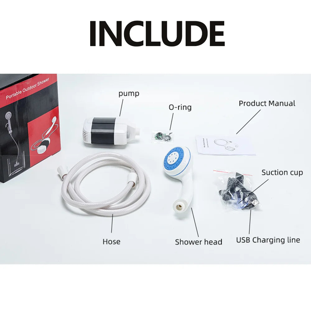 Rechargeable Outdoor Shower Pump For Camping And Garden