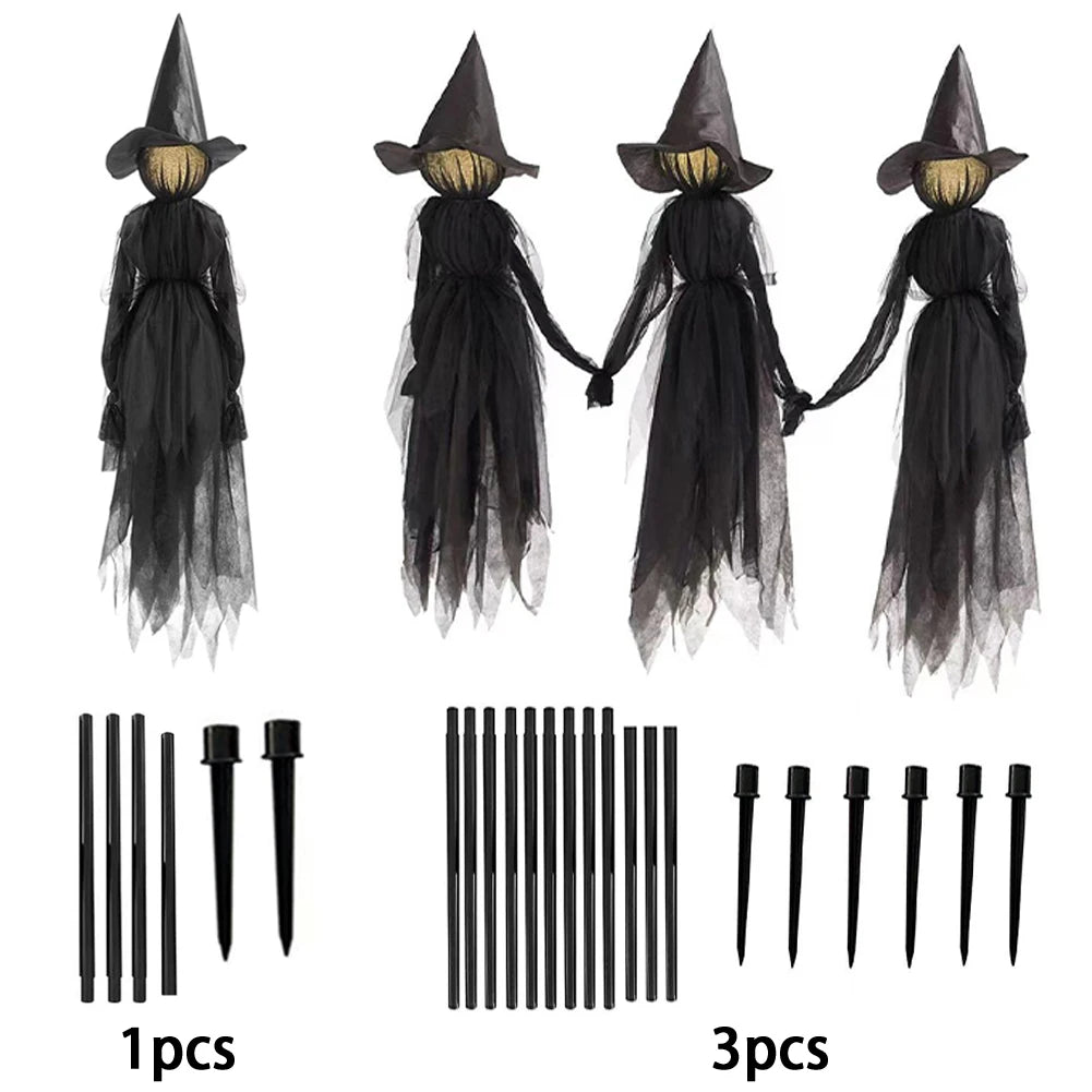 Halloween LED Light Up Screaming Witch Stake Outdoor Decor