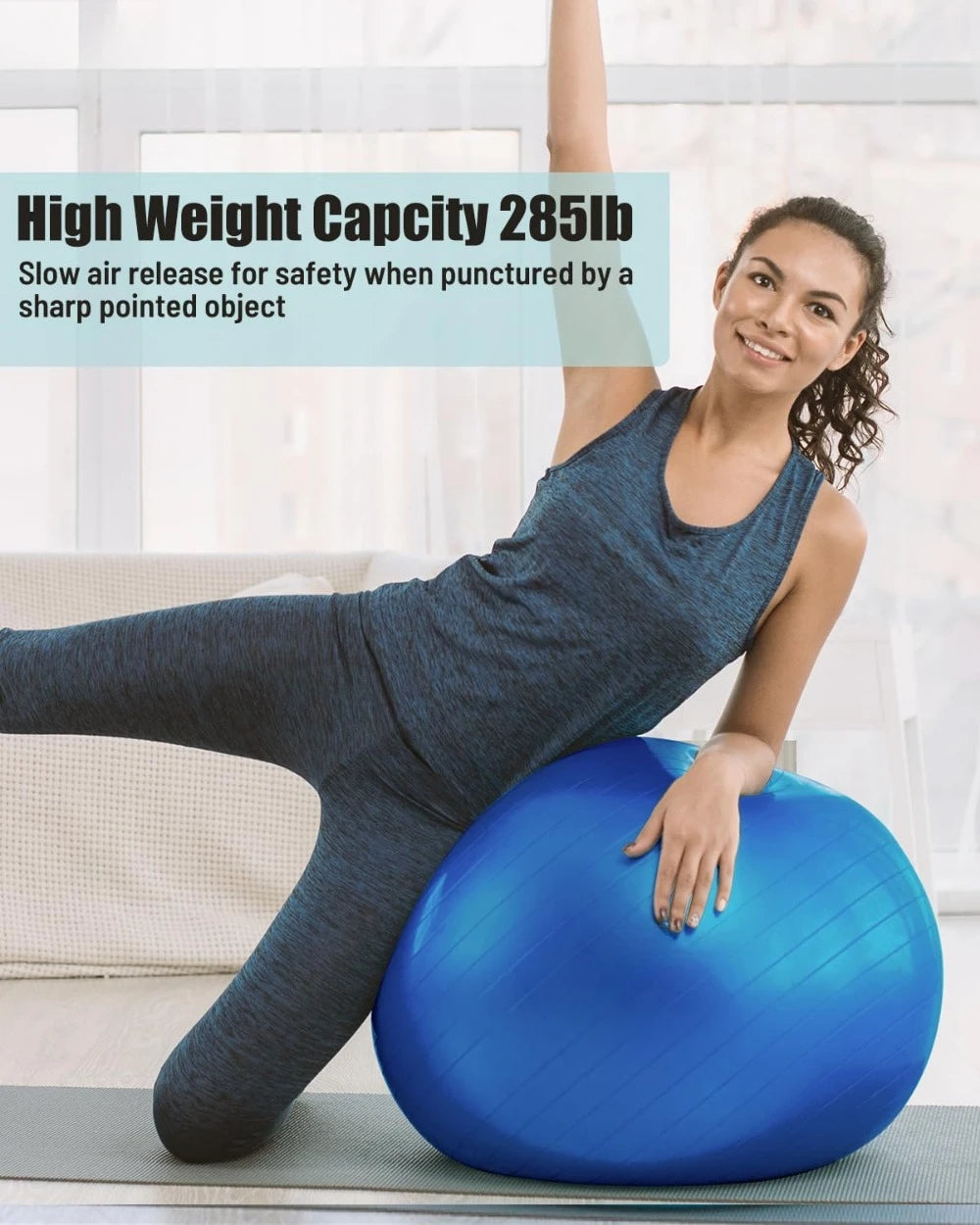Yoga Ball Workout Stability Ball for Core Strength and Balance