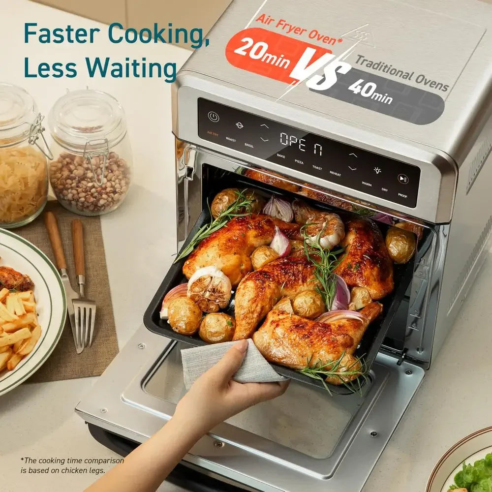 11-in-1 Air Fryer Oven 13Qt Rotisserie Pizza Cooking Functions