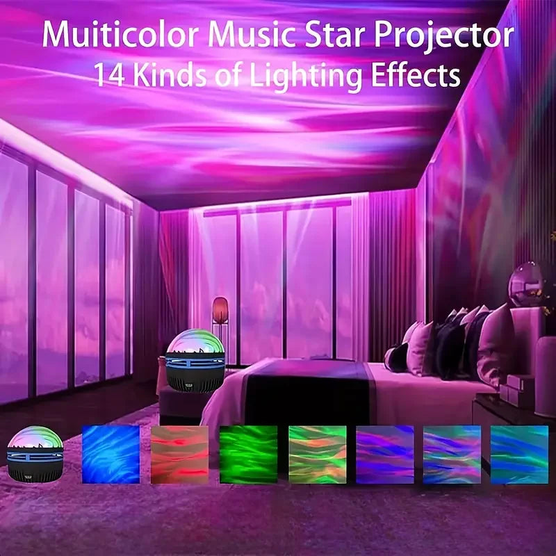 Aurora Borealis Starry Sky Projection Night Light with Remote