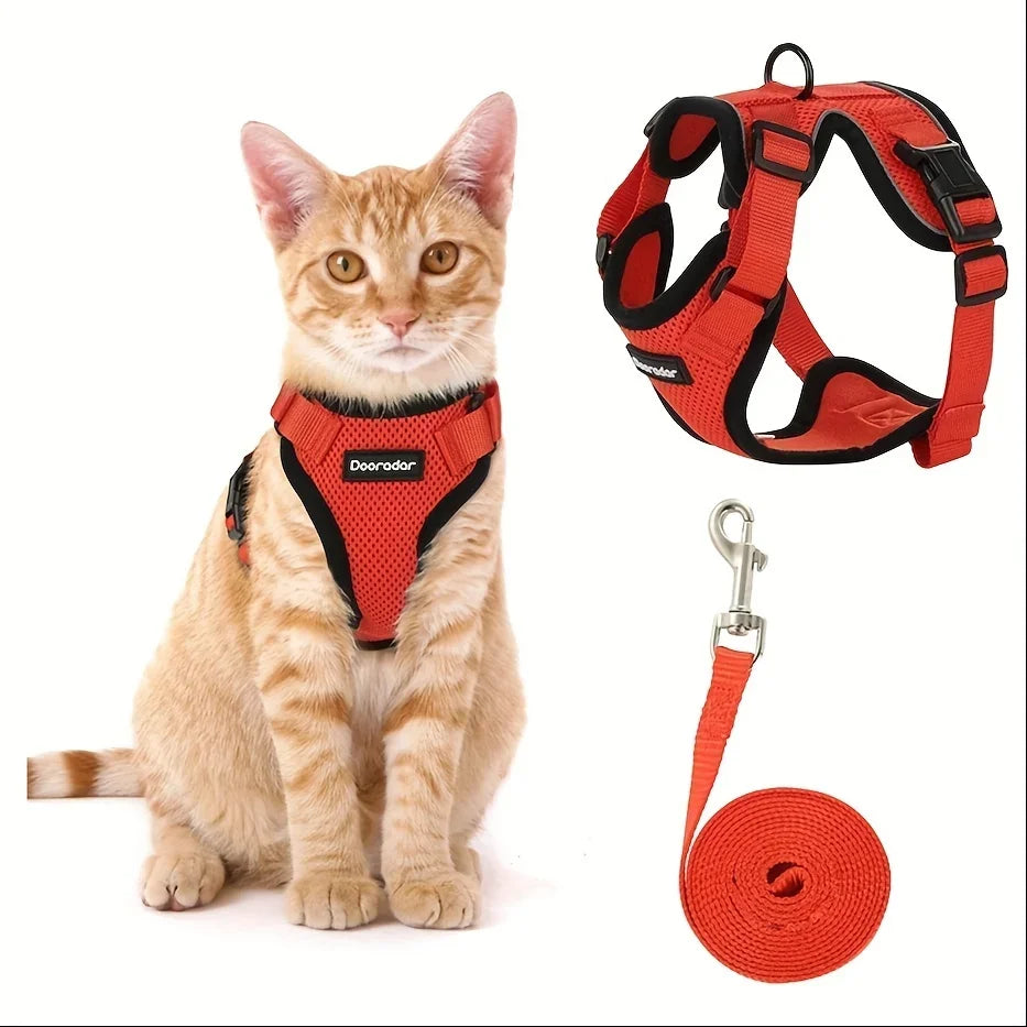Non-Slip Adjustable Cat Leash and Vest Carrier System