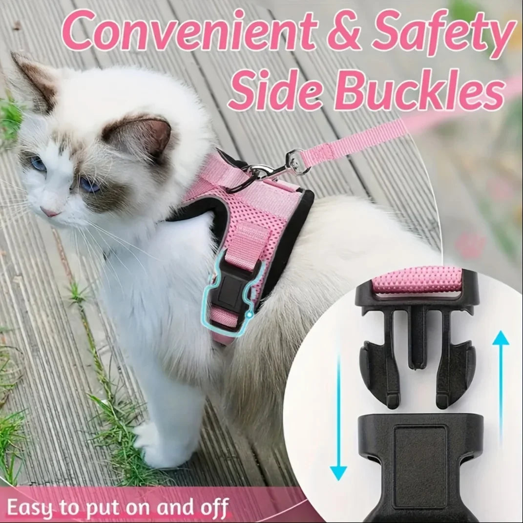 Non-Slip Adjustable Cat Leash and Vest Carrier System