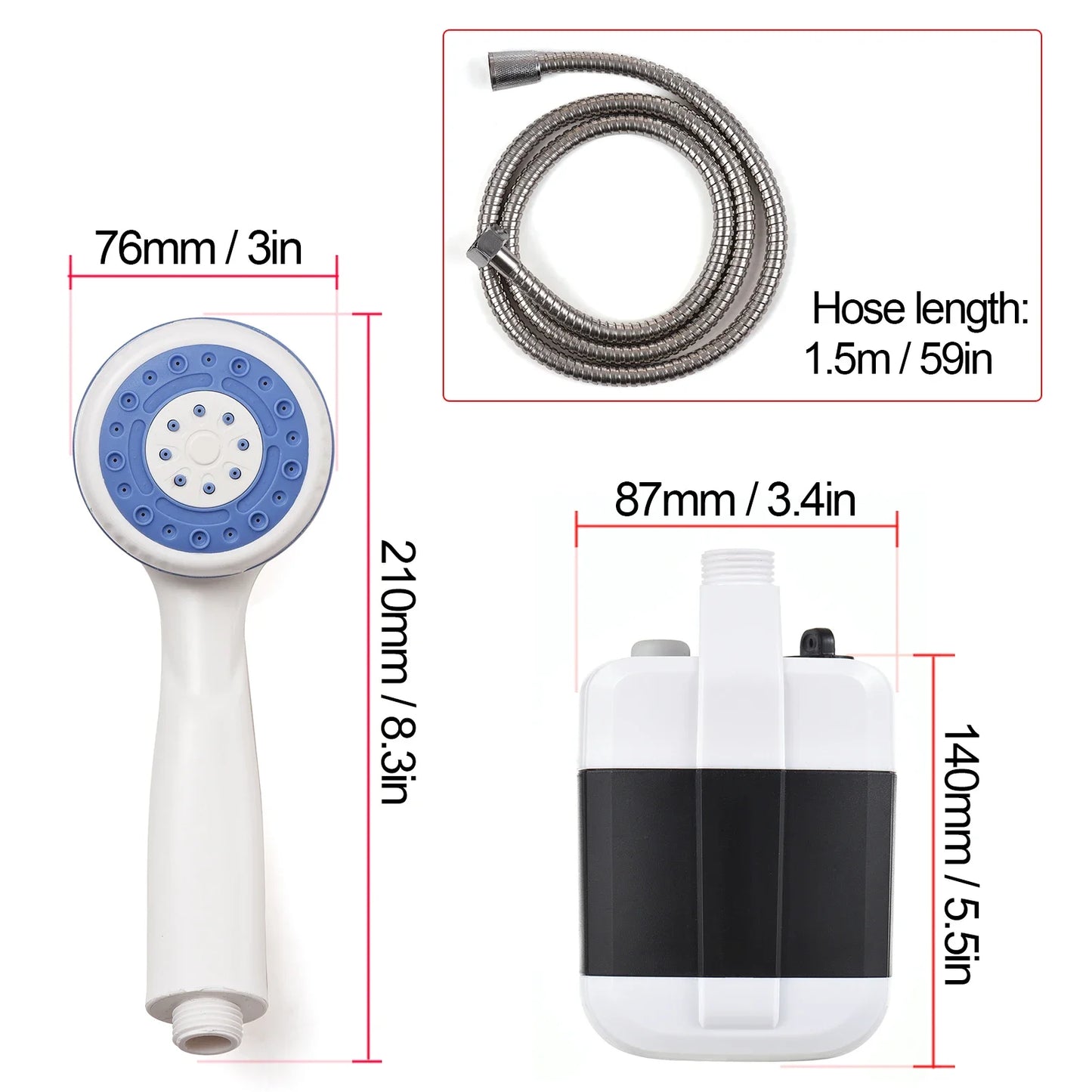Rechargeable Outdoor Shower Pump For Camping And Garden