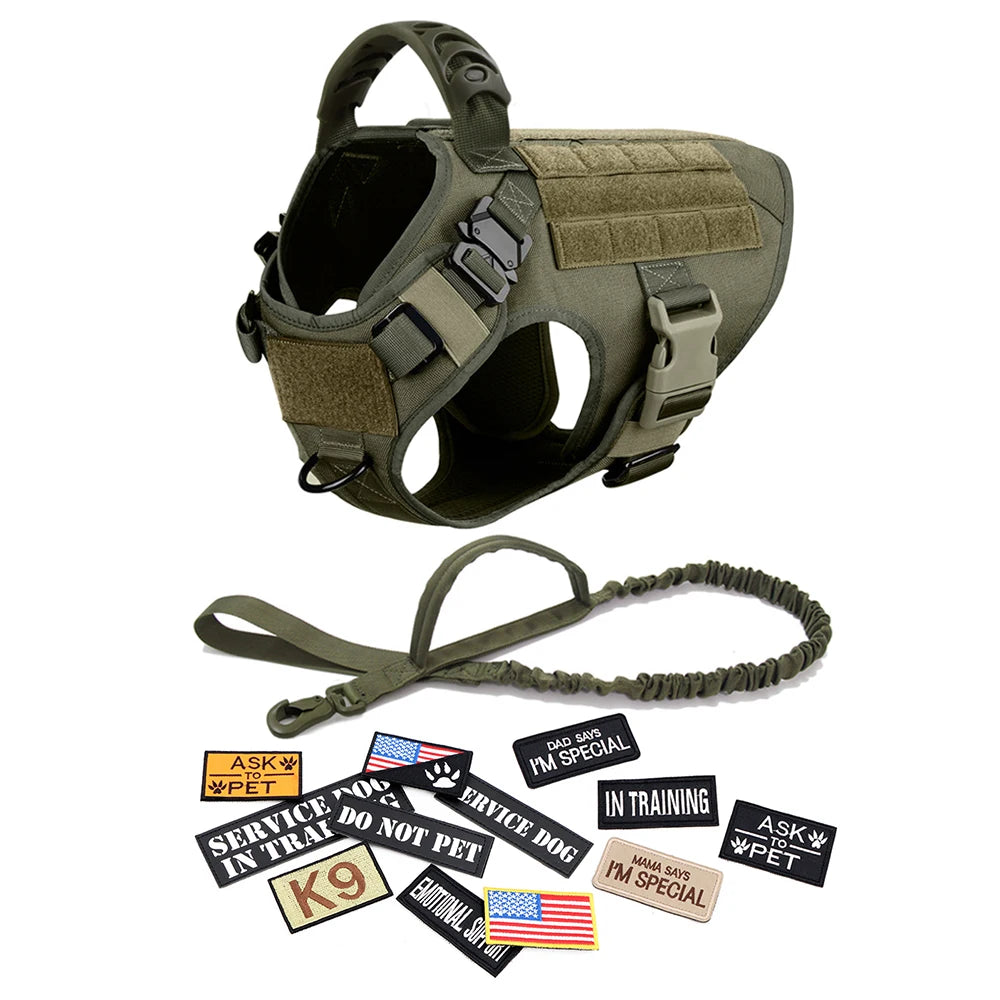 Tactical Dog Harness Set for Training and Adventures