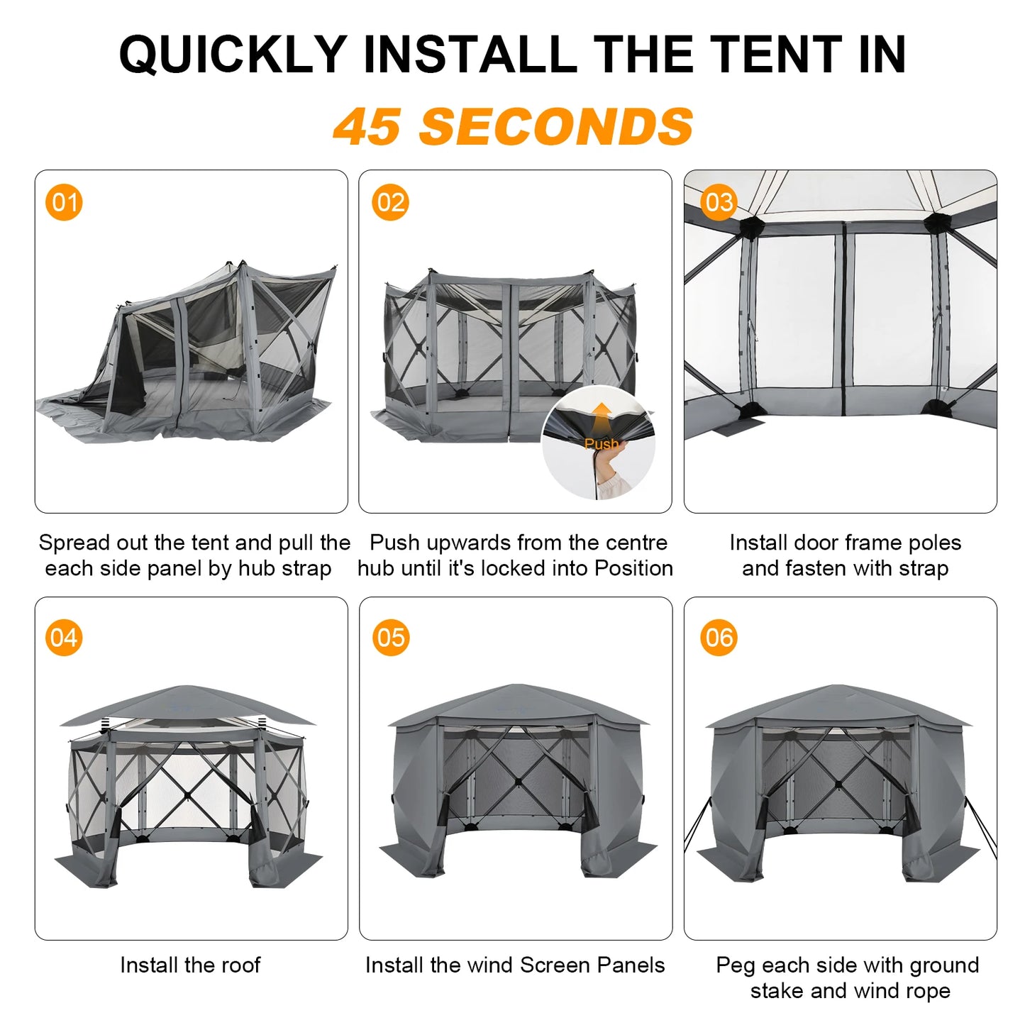 Pop Up Gazebo Screen Tent for Outdoor Camping Adventures