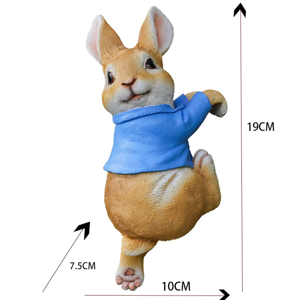 Cute Rabbit Animal Figurine Garden Supplies Resin Decoration
