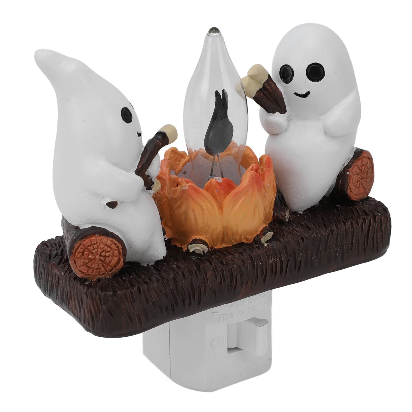 Ghost Flickering Night Light Resin Indoor Figurine Lamp Decoration Ghost Nightlight Flashing Flaming Energy Saving For Halloween