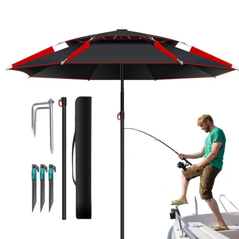 1.8m Fishing Sun Umbrella with 360-Degree Rotation Folding Universal  Large Fishing Umbrella