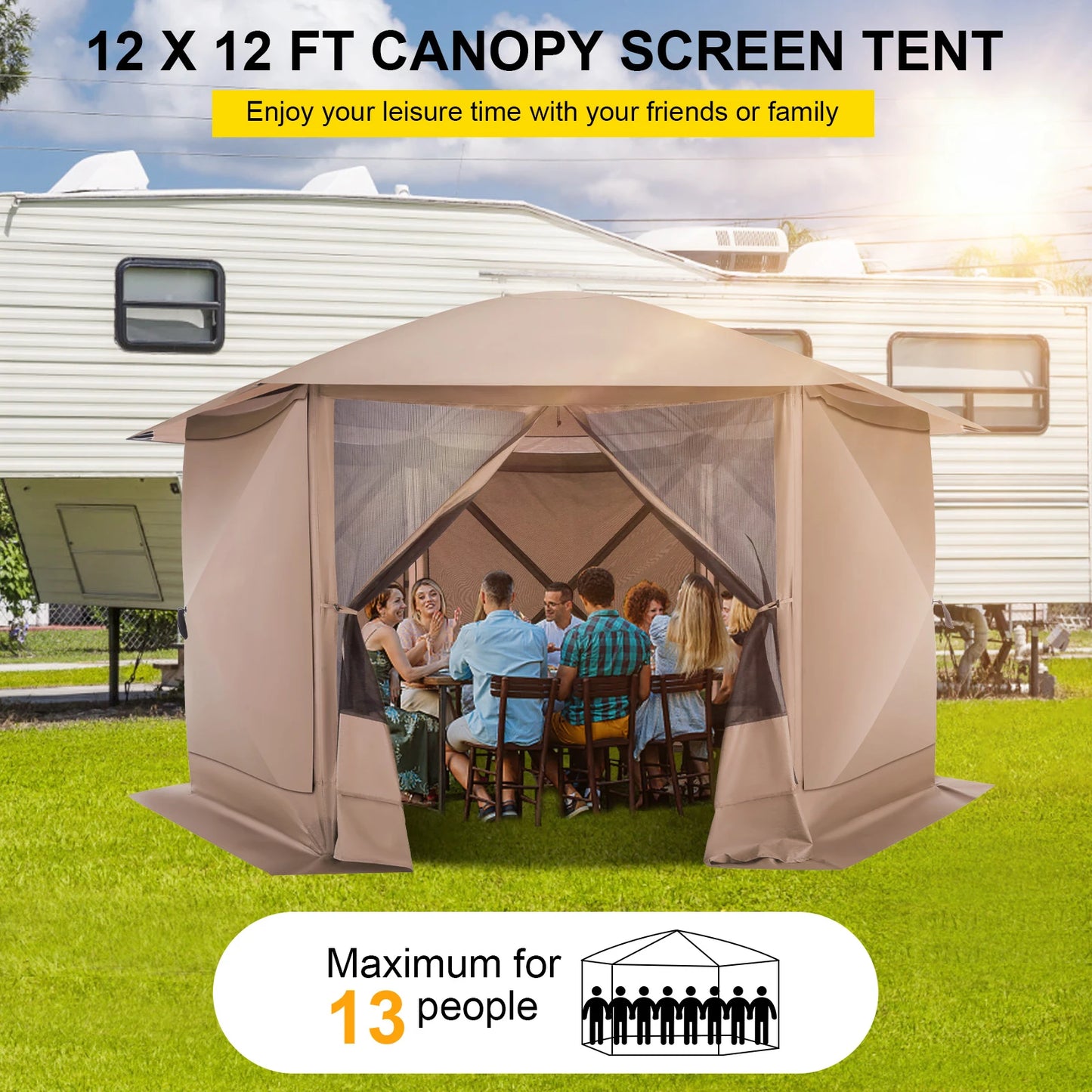 Pop Up Gazebo Screen Tent for Outdoor Camping Adventures