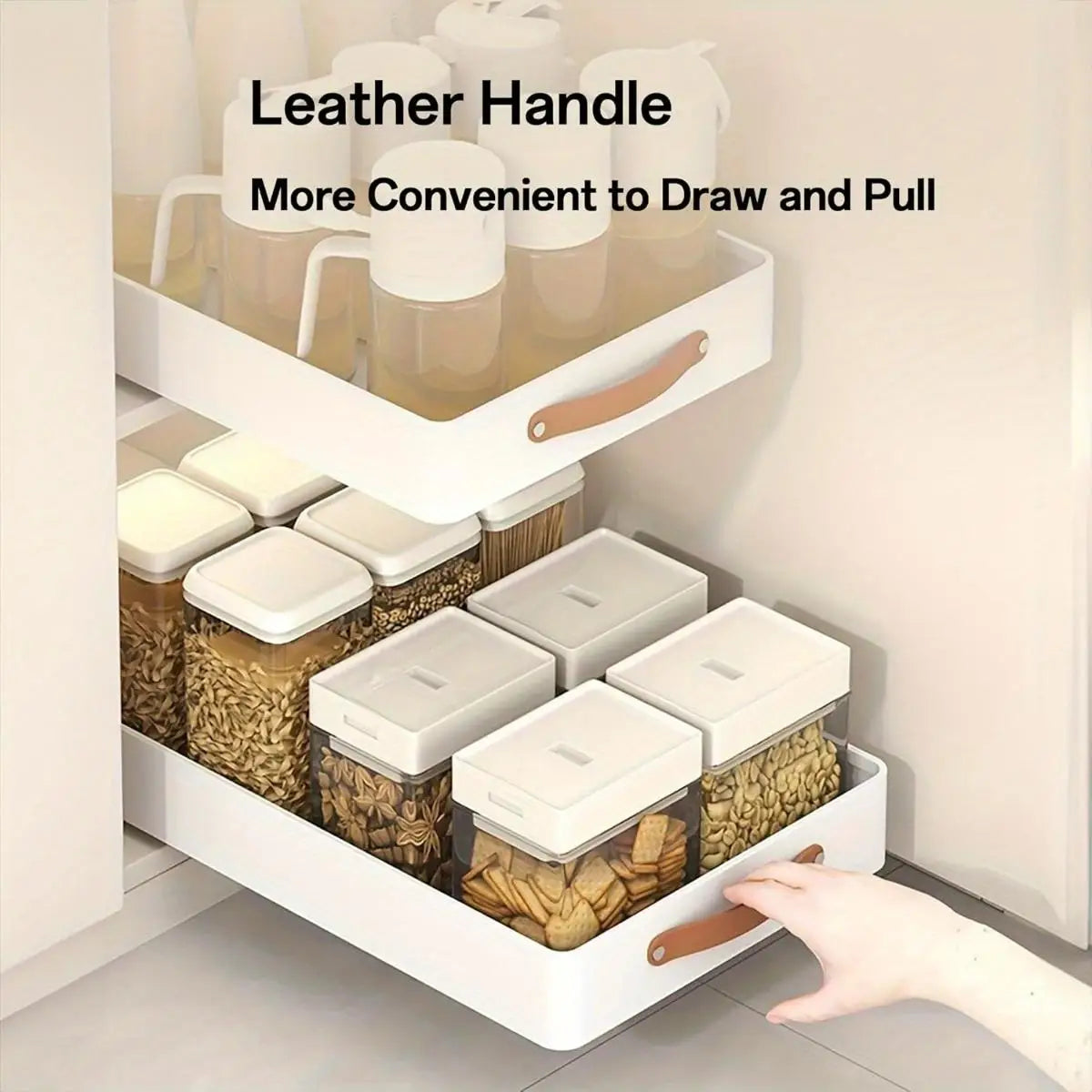 Pull out Cabinet Organizer Fixed with Adhesive Nano Film