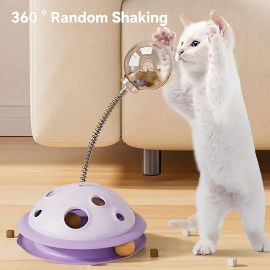 Rotating Cat Snack Dispenser Toy For Curious Pets Playful