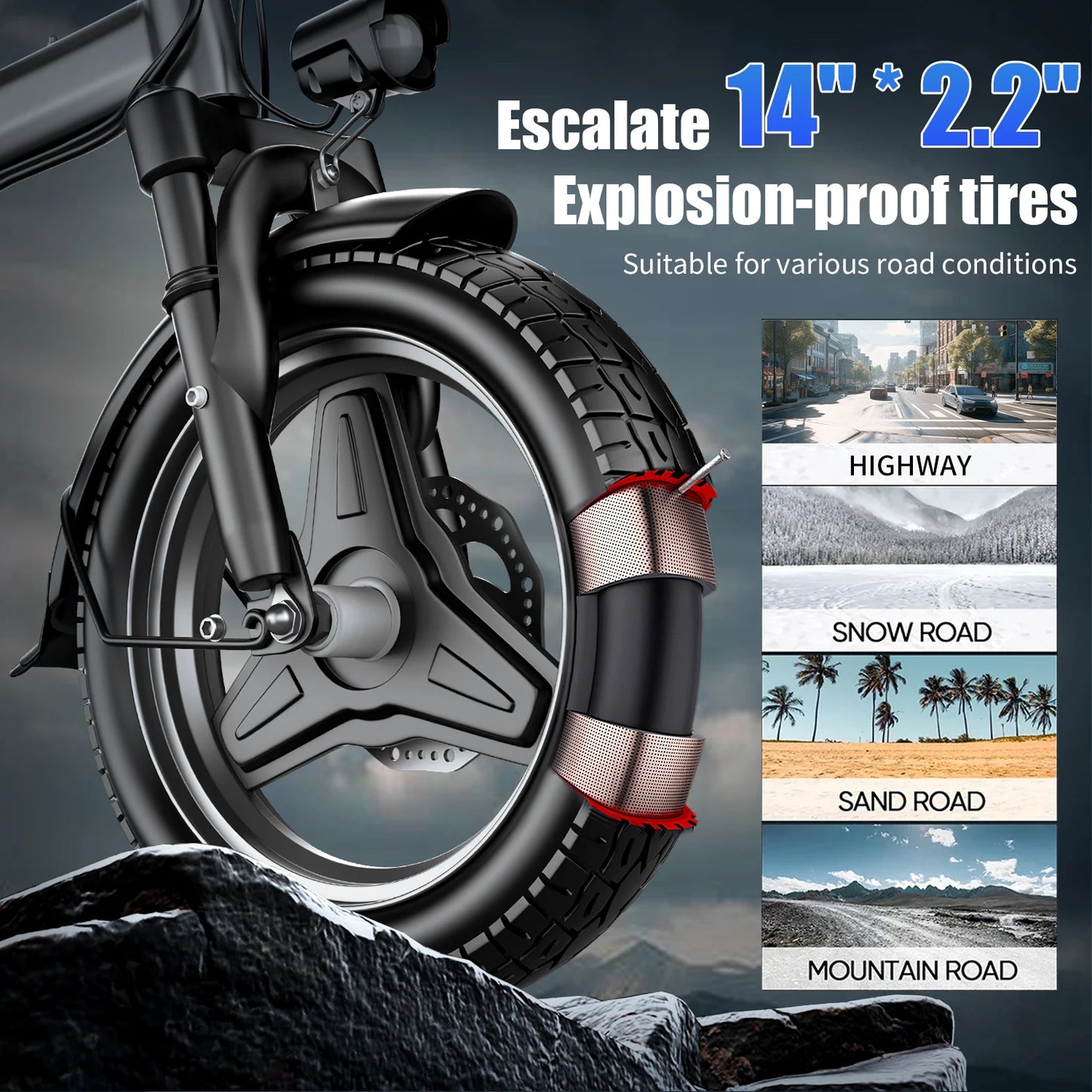 Electric Bike for Adults with Removable Battery and Brushless Motor