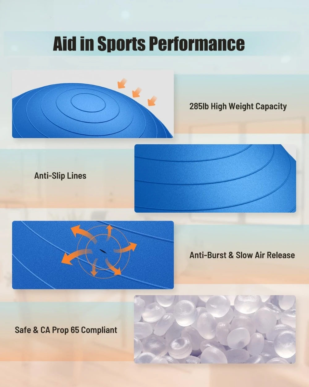 Yoga Ball Workout Stability Ball for Core Strength and Balance