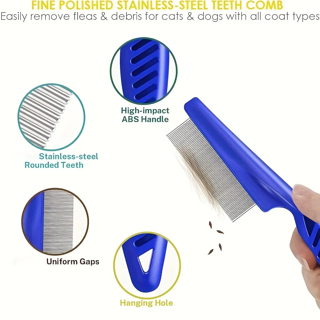 Stainless Steel Flea and Lice Grooming Comb for Pets