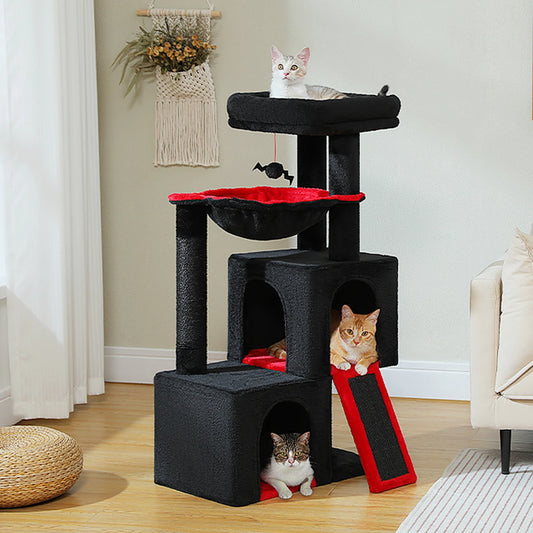 Multi Level Indoor Cat Tree Tower With Spacious Condos