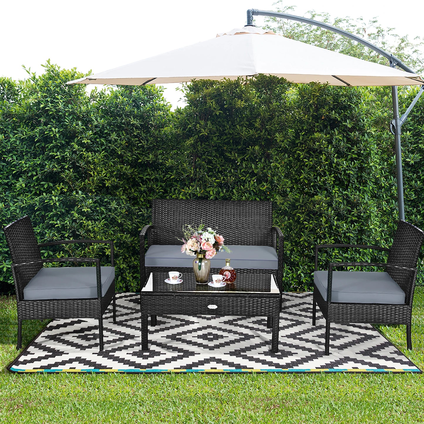 Patio Rattan Furniture Set for Relaxing Garden Deck Moments