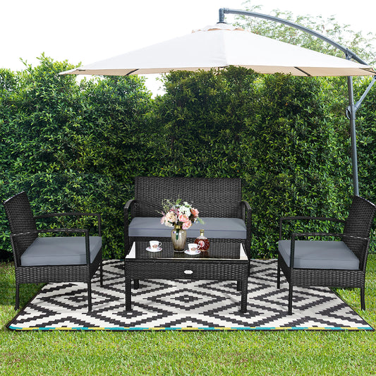 Patio Rattan Furniture Set for Relaxing Garden Deck Moments