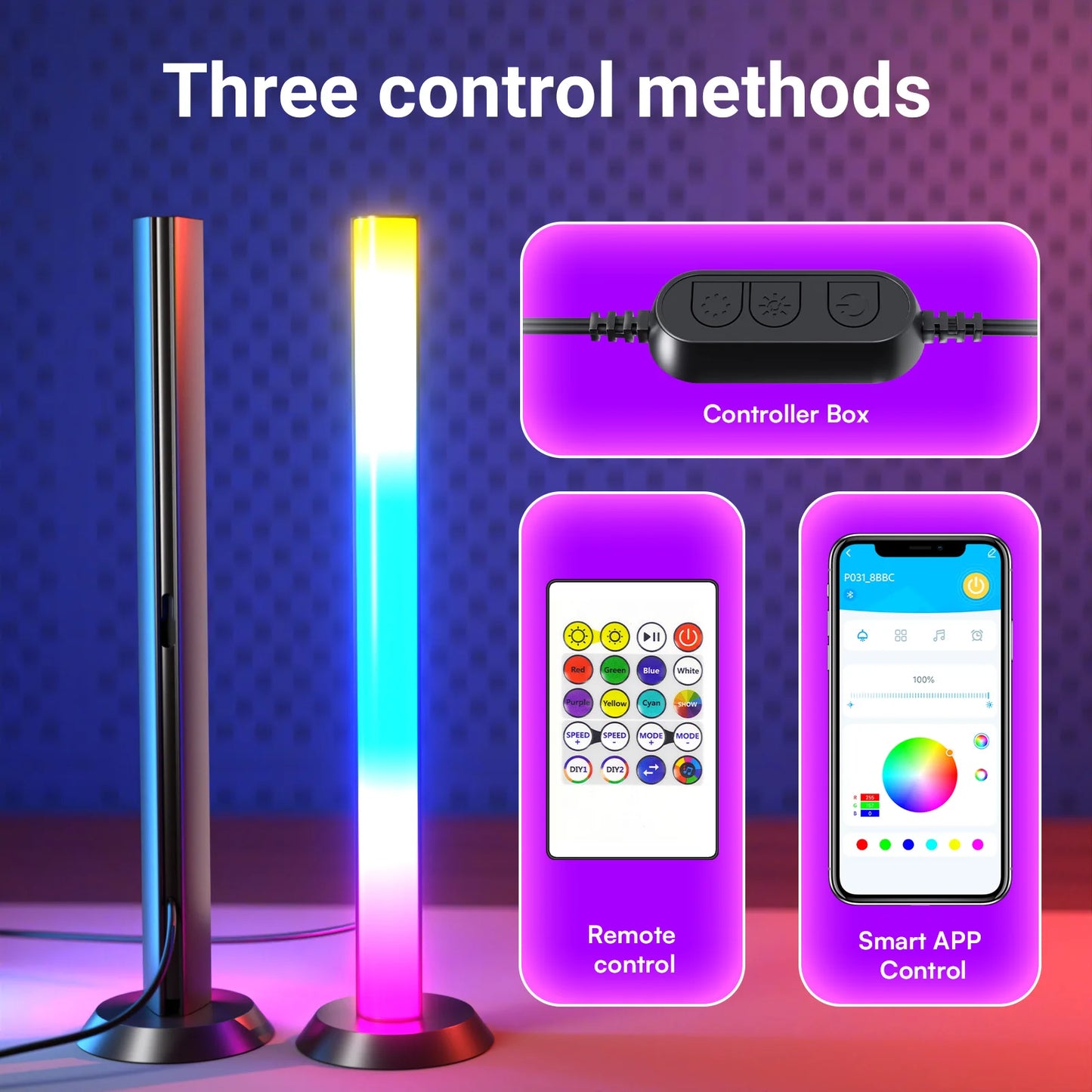 Smart LED Light Bars with Music Sync and Scene Modes