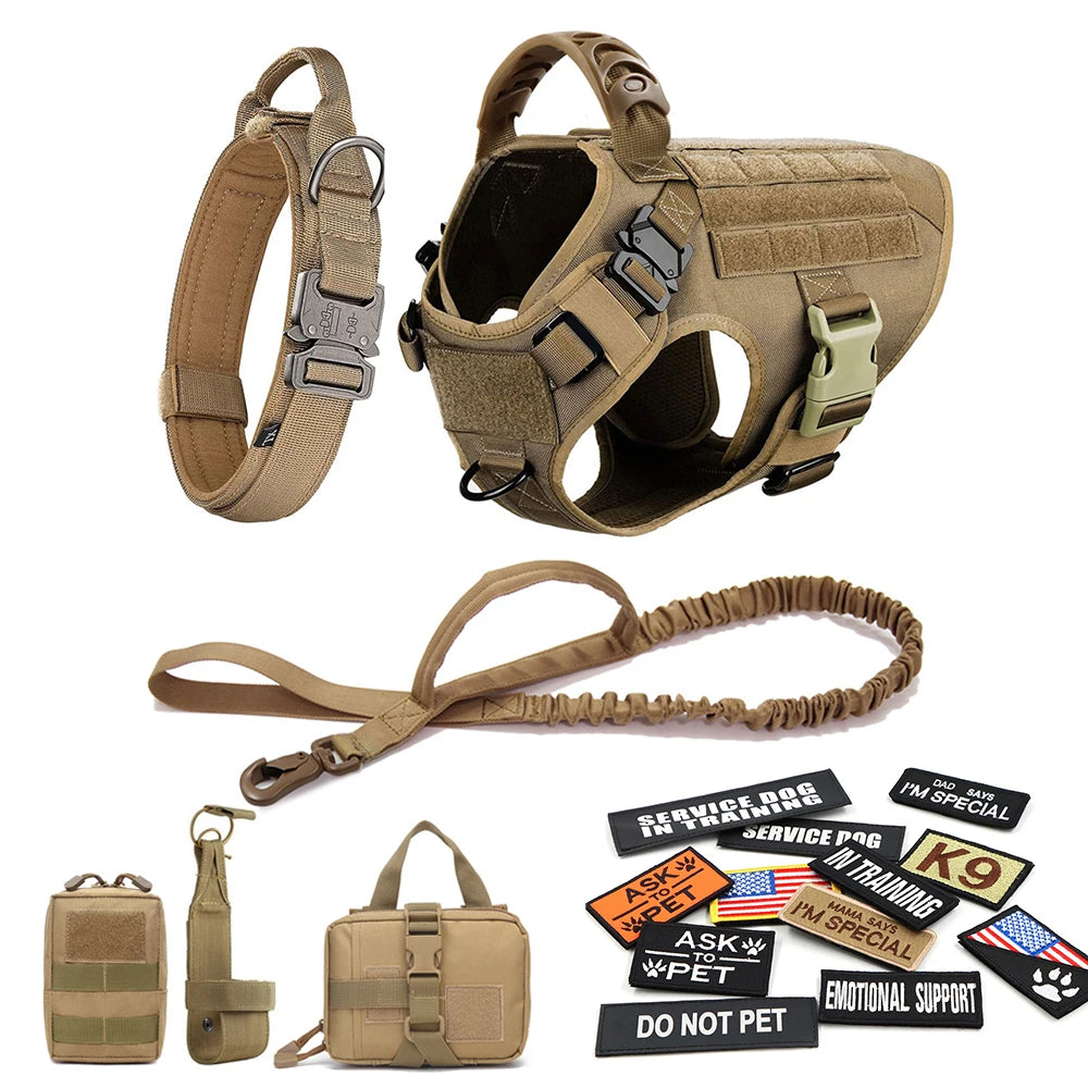 Tactical Dog Harness Set for Training and Adventures