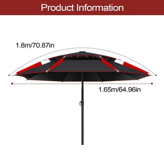 1.8m Fishing Sun Umbrella with 360-Degree Rotation Folding Universal  Large Fishing Umbrella