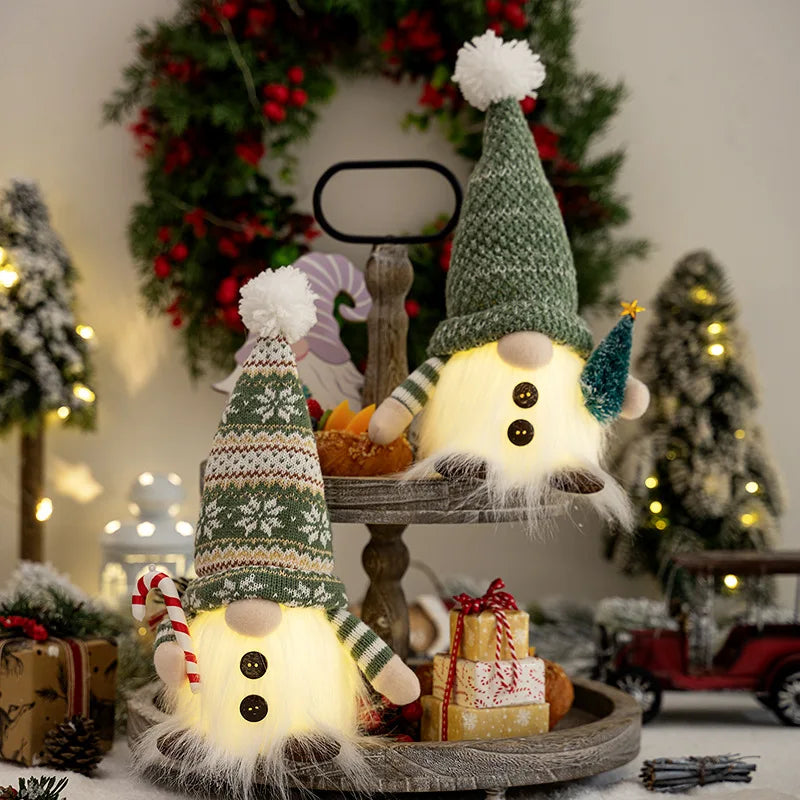 Exquisitely Luxurious Glowing Handcrafted Gnome Ornament With UltraBright LEDs Decor