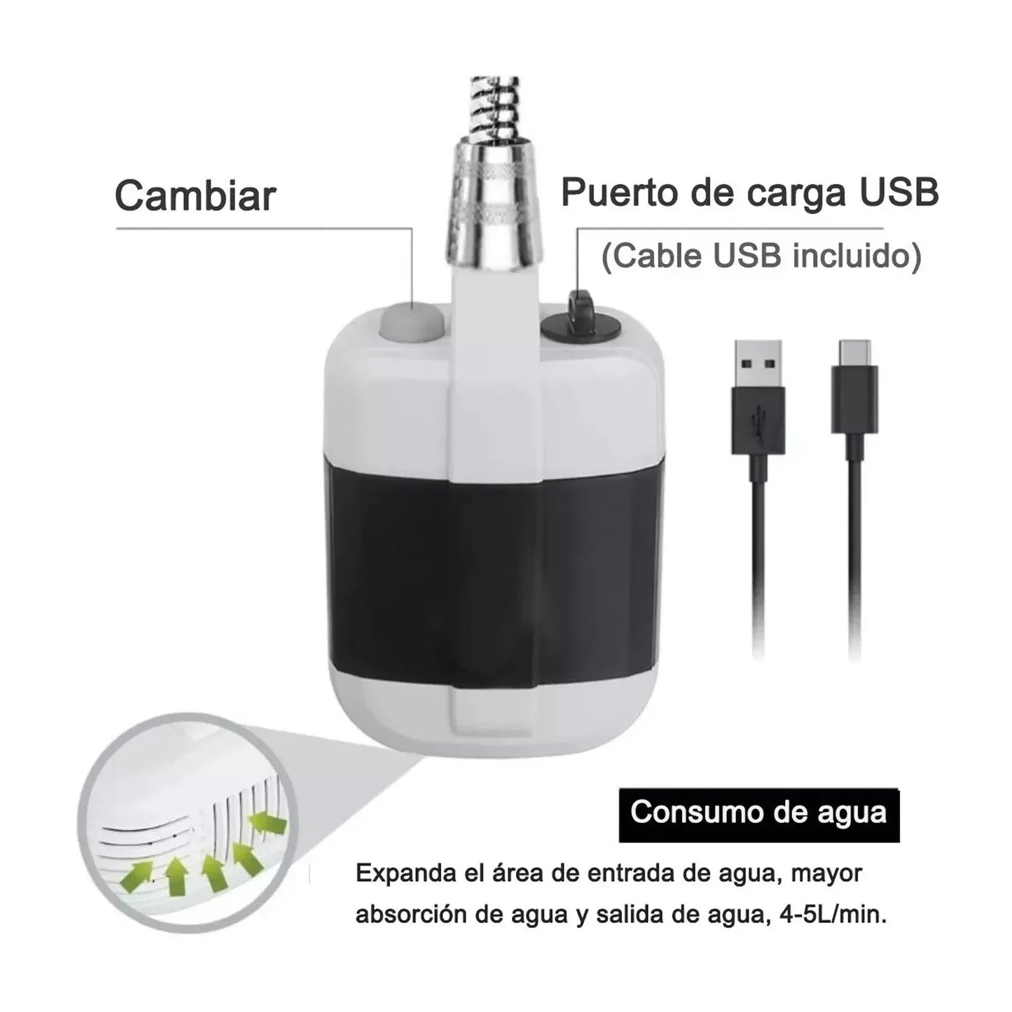 Rechargeable Outdoor Shower Pump For Camping And Garden