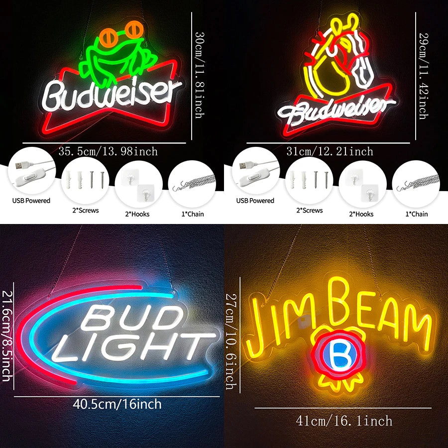 Beer Neon Light Sign for Unique Wall Art Decor