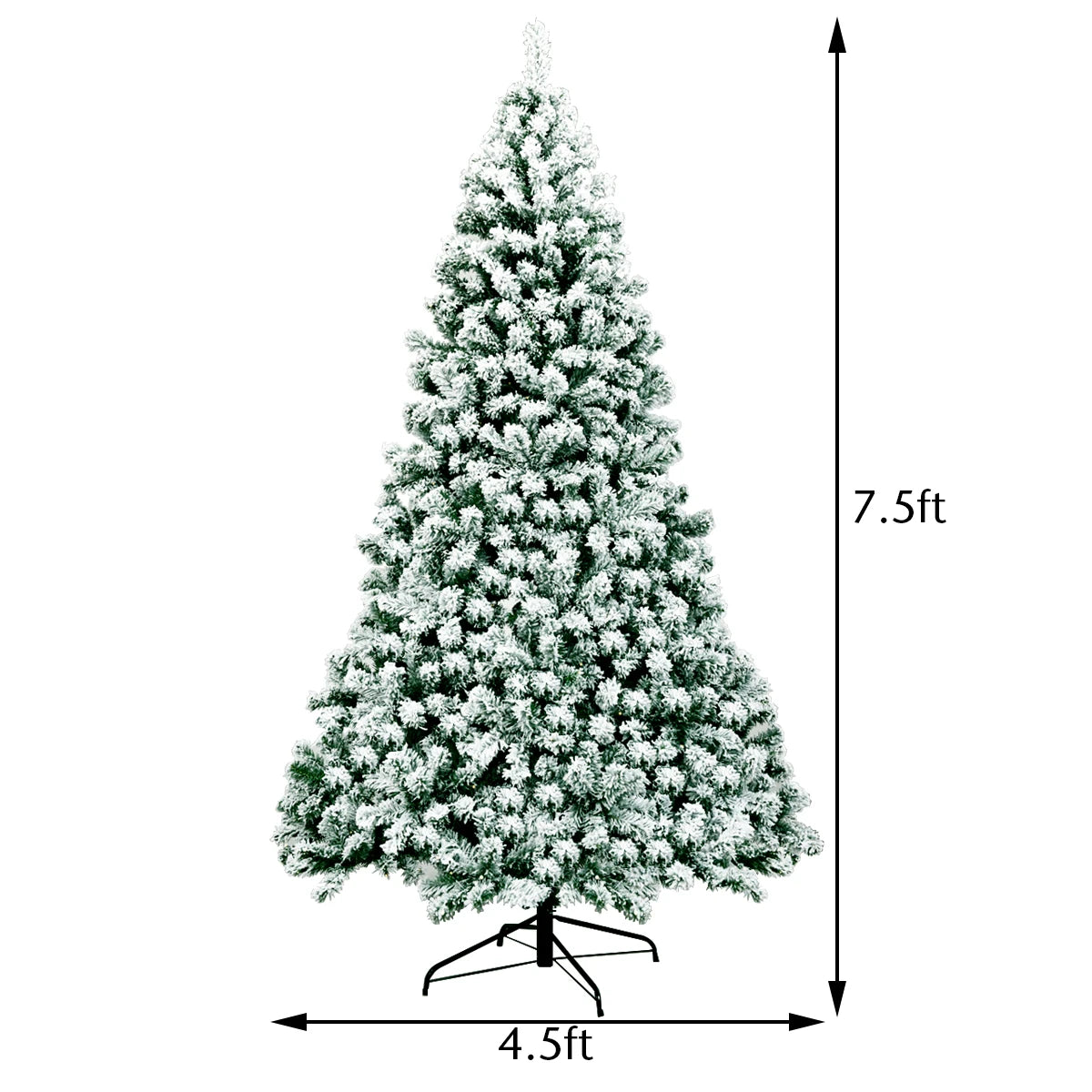 Prelit Snow Flocked Hinged Christmas PineNeedleChristmasTree With 550 UltraPremiumQuality Lights