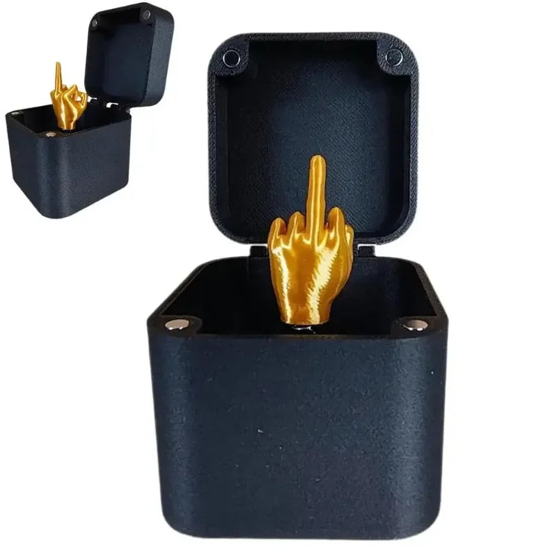 Christmas Prank Gift Box With Middle Finger Office Decor