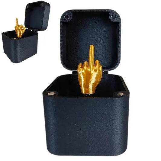 Christmas Prank Gift Box With Middle Finger Office Decor