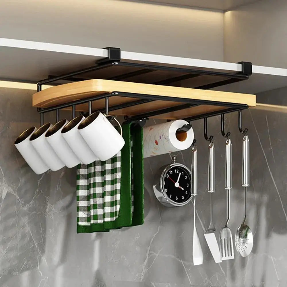 Kitchen Hanging Organizer with Hooks for Pots and Pans