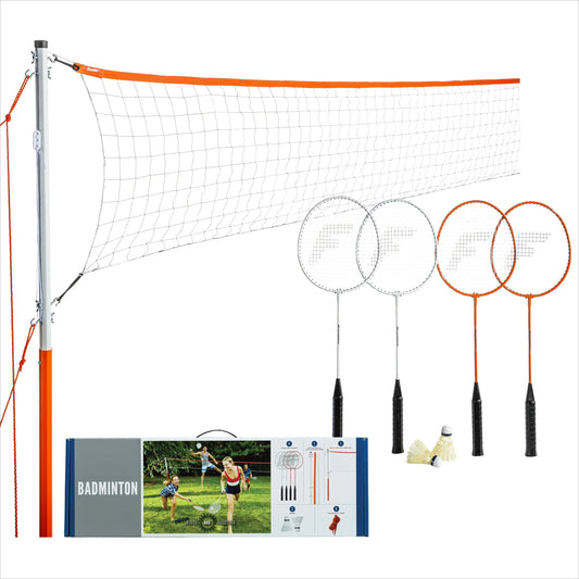 Badminton Starter Set With Net Rackets And Stakes Outdoor