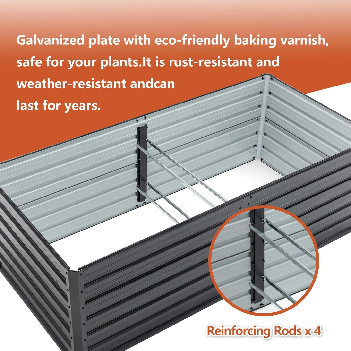 Metal Raised Garden Bed for Vegetables and Plants Outdoor Use