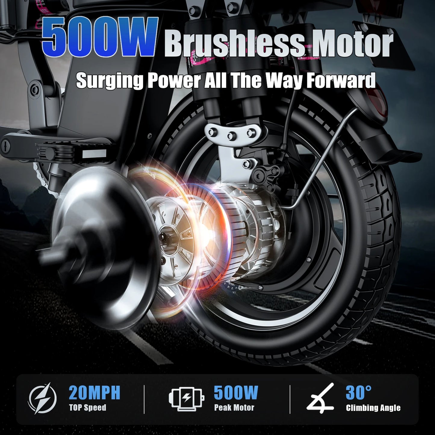 Electric Bike for Adults with Removable Battery and Brushless Motor