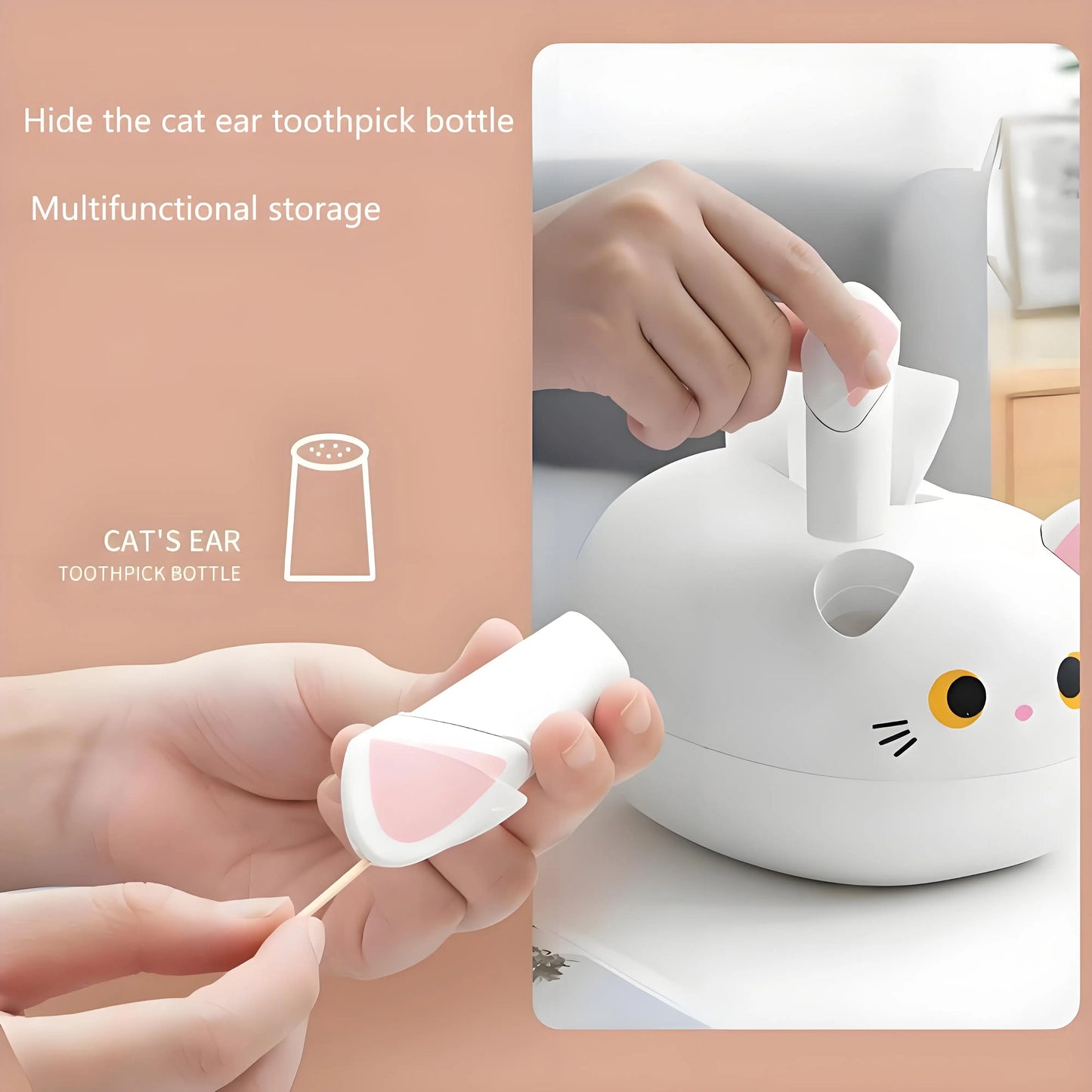 Elegant Cartoon Tissue Box Holder With Toothpick Slot