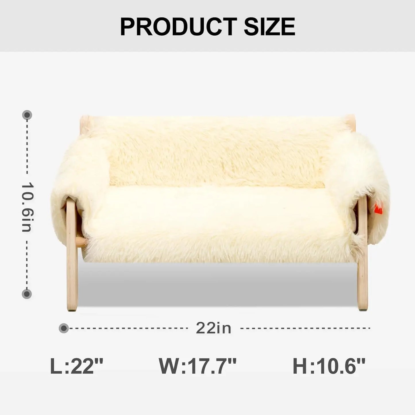 Mewoofun Elevated Cat Couch Bed with Removable Mattress Cover