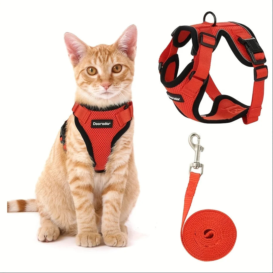 Non-Slip Adjustable Cat Leash and Vest Carrier System