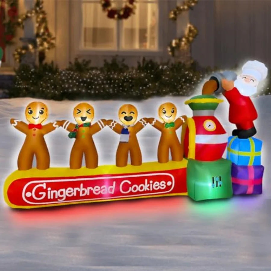 Inflatable Christmas Gingerbread Cookies Decoration With LED Lights