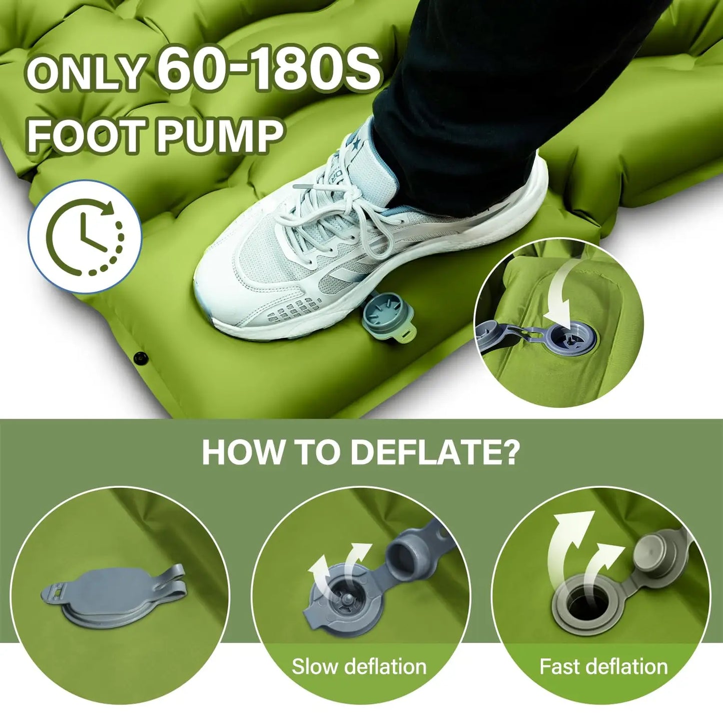 WestTune Double Sleeping Pad With Built In Pillow Pump