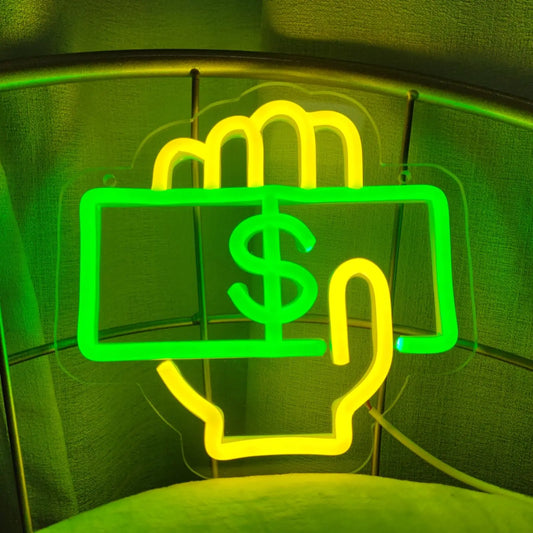 Money Neon Sign LED Light for Bars and Restaurants