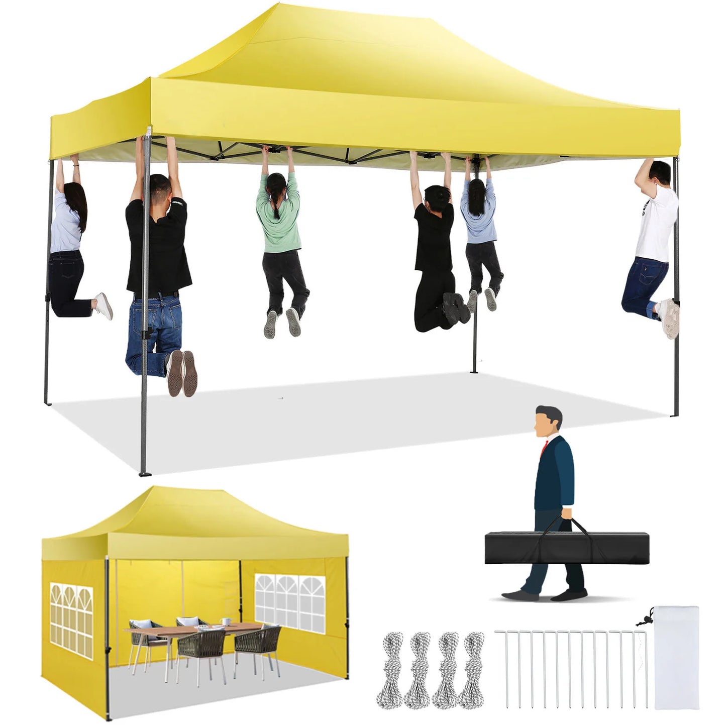 Heavy Duty Pop Up Canopy Tent with Sidewalls for Events