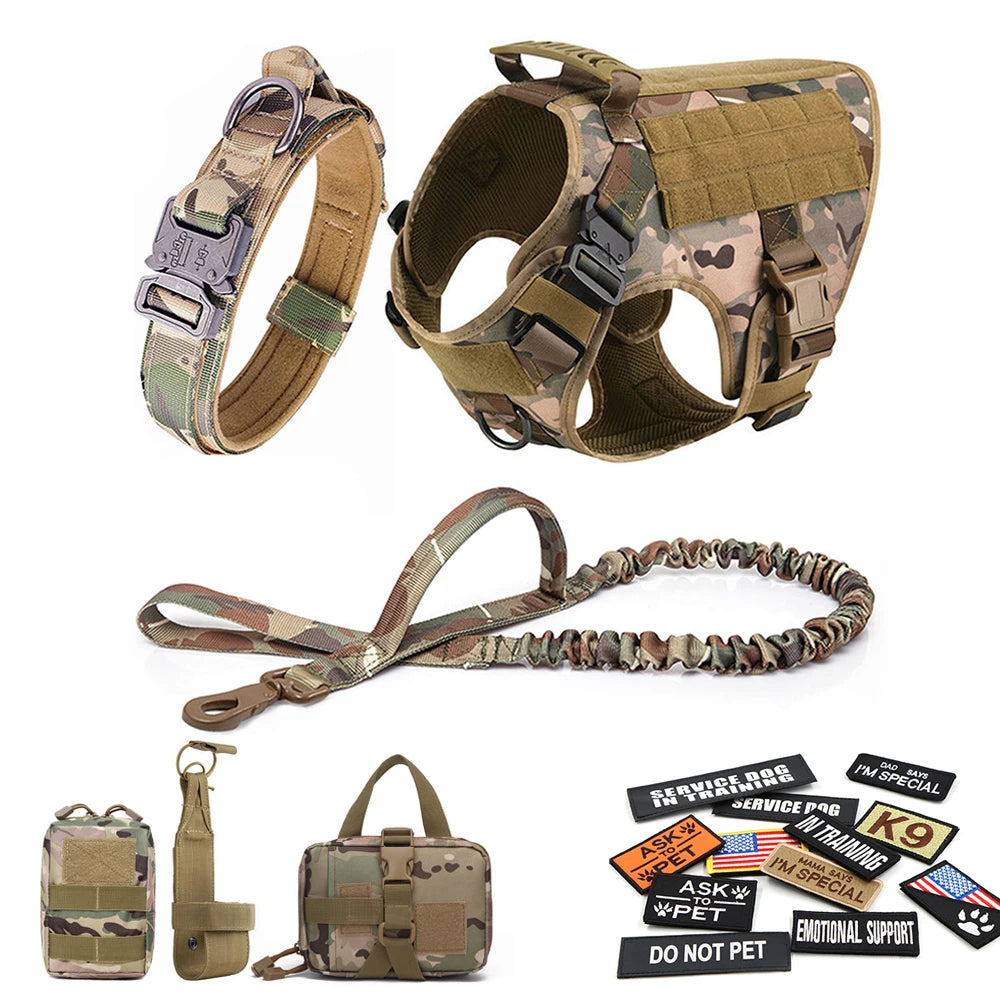Tactical Dog Harness Set for Training and Adventures